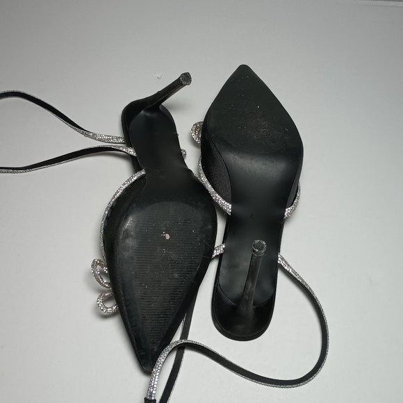 Steve Madden Viable Black with Rhinestones 4.5 inch High Heels - Picture 6 of 9